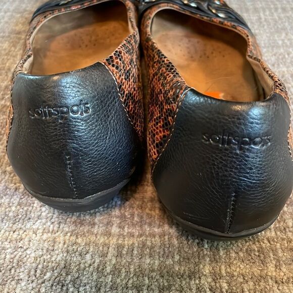 Softspots Leopard Braided Leather Flats 11M - Picture 4 of 6
